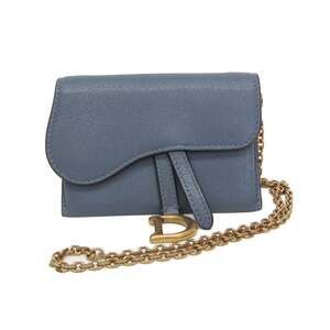 CHRISTIAN DIOR Blue Leather Shoulder Bag